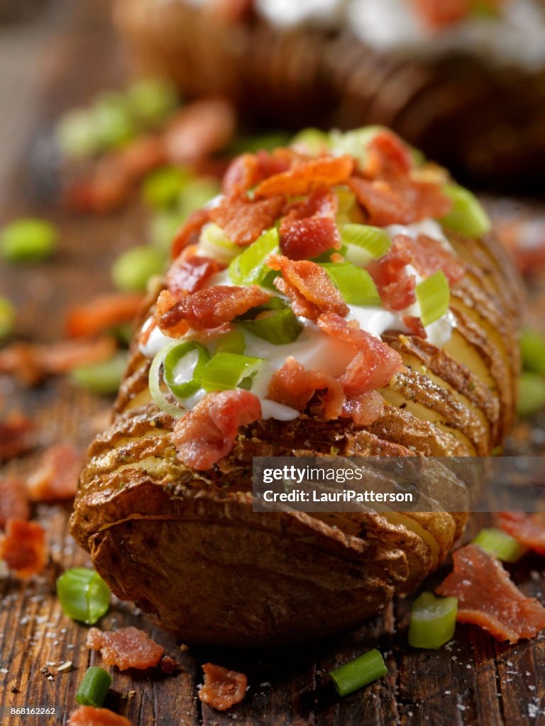 Loaded Hasselback Potatoes