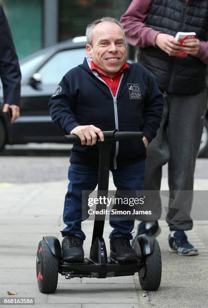 Warwick Davis seen at the BBC on October 30, 2017 in London, England.