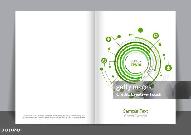 green circle cover design - computer cable stock illustrations