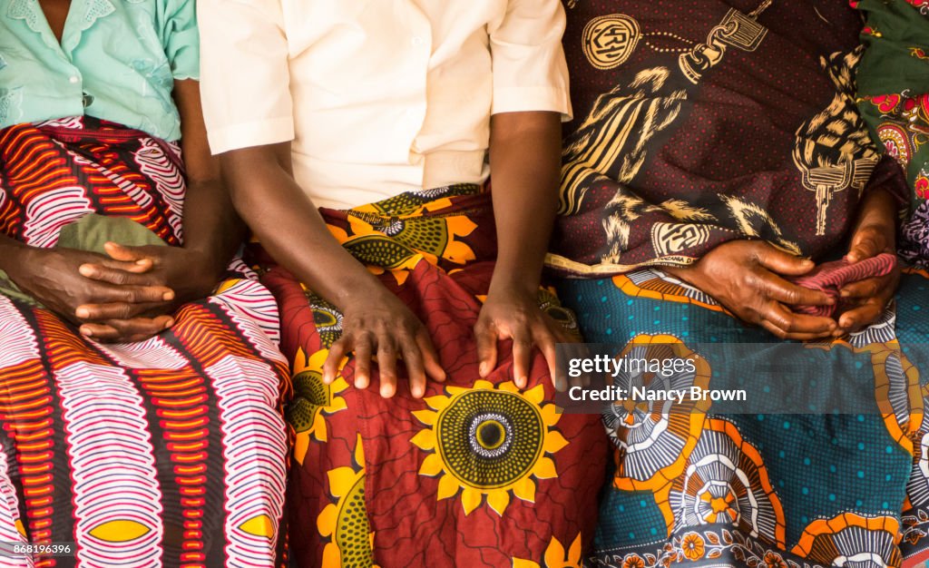 Traditional African Women in Traditional Clothes Sitting in Selima Malawi.