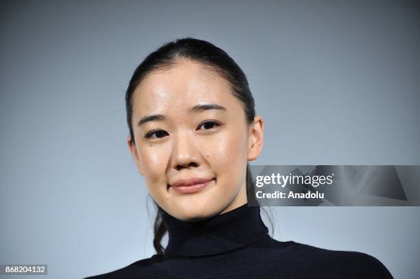 Japanese actress Yu Aoi along with Japanese actress Anne Suzuki and Japanese movie director Shunji Iwai attend the 30th Tokyo International Film...