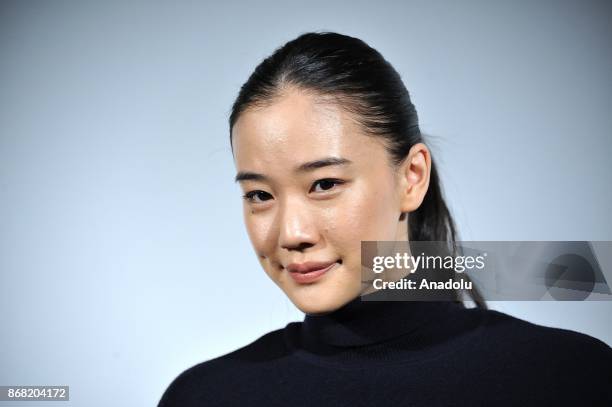 Japanese actress Yu Aoi along with Japanese actress Anne Suzuki and Japanese movie director Shunji Iwai attend the 30th Tokyo International Film...