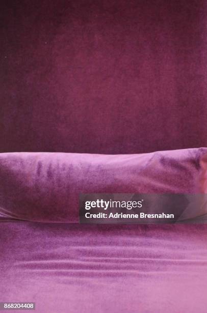 purple plush fabric and seat cushion - velvet photos et images de collection