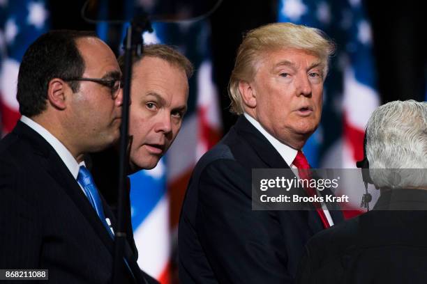 Republican nominee Donald Trump with Rick Gates at the Republican Convention, July 21, 2016 at the Quicken Loans Arena in Cleveland, Ohio.