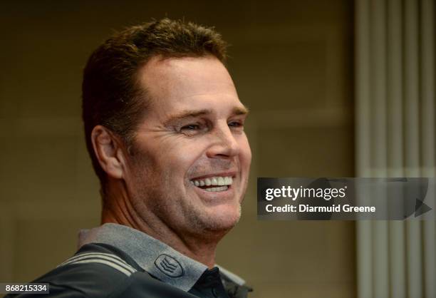 Limerick , Ireland - 30 October 2017; Munster director of rugby Rassie Erasmus during a press conference at the University of Limerick in Limerick.