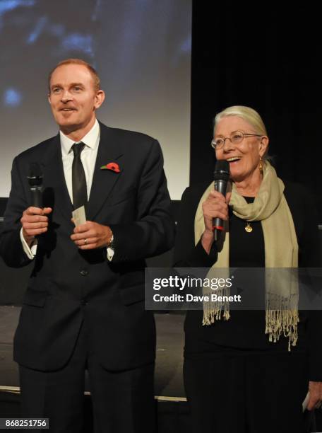 Director Vanessa Redgrave and producer Carlo Gabriel Nero speak at a special screening of their film "Sea Sorrow", a documentary about child refugees...