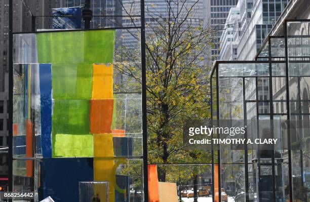 Site-specific installation titled the City by Brooklyn-based artist Rob Fischer is seen on Park Avenue in New York October 30, 2017. The multifaceted...