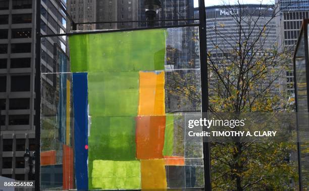 Site-specific installation titled the City by Brooklyn-based artist Rob Fischer is seen on Park Avenue in New York October 30, 2017. The multifaceted...