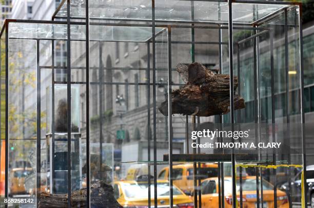 Site-specific installation titled the City by Brooklyn-based artist Rob Fischer is seen on Park Avenue in New York October 30, 2017. The multifaceted...