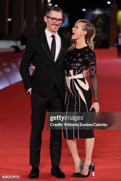 Justine Mattera and Fabrizio Cassata walk a red carpet for 'Good Food' during the 12th Rome Film Fest at Auditorium Parco Della Musica on October 30,...