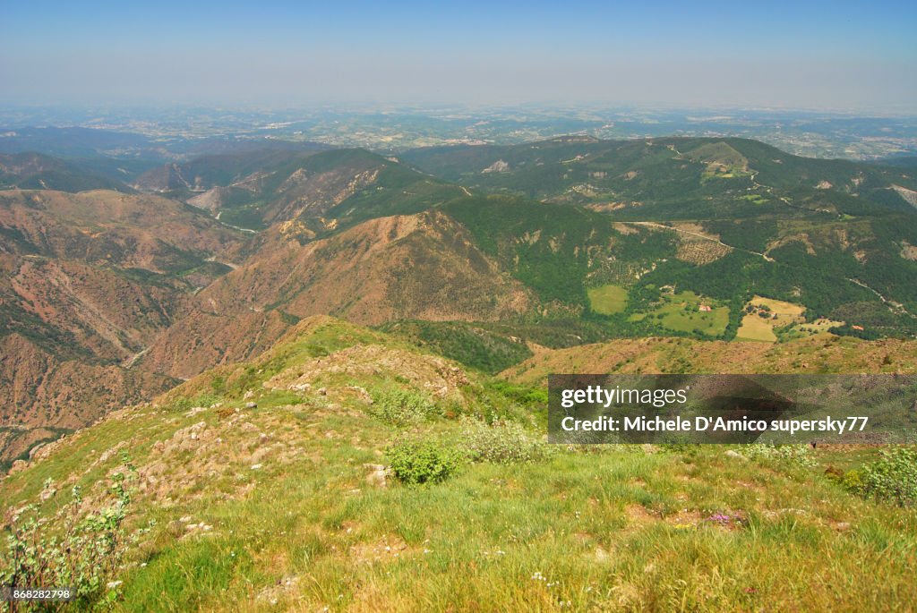 Barren serpentinite landscape in the Capanne di Marcarolo Natural Park.
