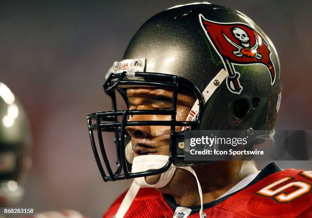 Daniel Te'o-Nesheim of the Buccaneers before the regular season game between the Dallas Cowboys and the Tampa Bay Buccaneers at Raymond James Stadium...