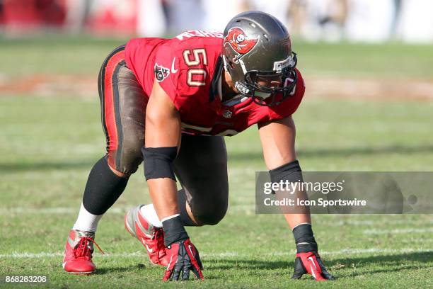 Daniel Te'o-Nesheim of the Buccaneers during the NFL regular season game between the San Diego Chargers and the Tampa Bay Buccaneers at Raymond James...