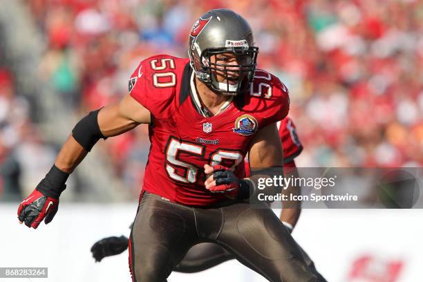 Daniel Te'o-Nesheim of the Buccaneers during the NFL regular season game between the Philadelphia Eagles and the Tampa Bay Buccaneers at Raymond...