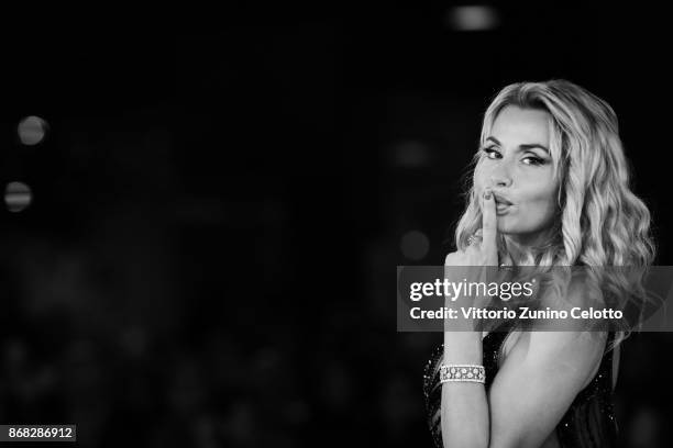 Valeria Marini walks a red carpet for 'Good Food' during the 12th Rome Film Fest at Auditorium Parco Della Musica on October 30, 2017 in Rome, Italy.