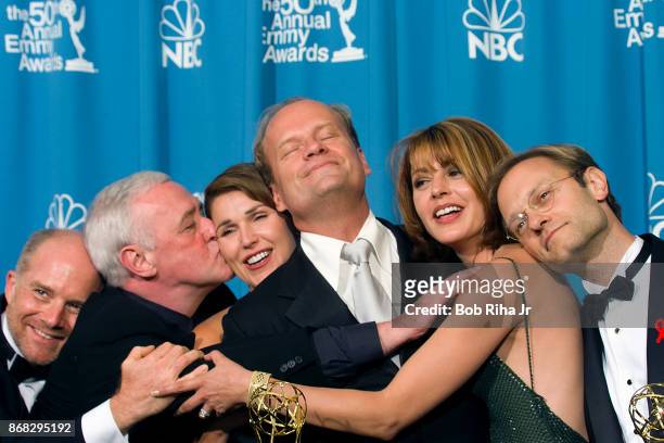 Emmy-winners, Actors Kelsey Grammer and David Hyde Pierce are joined by fellow 'Frasier' cast members actors Jane Leeves , Peri Gilpin, John Mahoney...