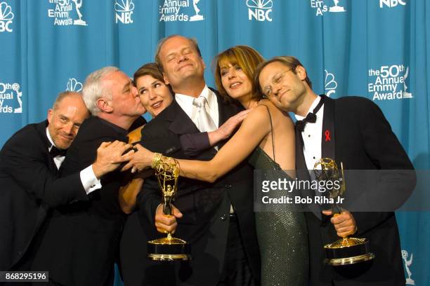 Emmy-winners, Actors Kelsey Grammer and David Hyde Pierce are joined by fellow 'Frasier' cast members actors Jane Leeves , Peri Gilpin, John Mahoney...