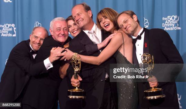 Emmy-winners, Actors Kelsey Grammer and David Hyde Pierce are joined by fellow 'Frasier' cast members actors Jane Leeves , Peri Gilpin, John Mahoney...