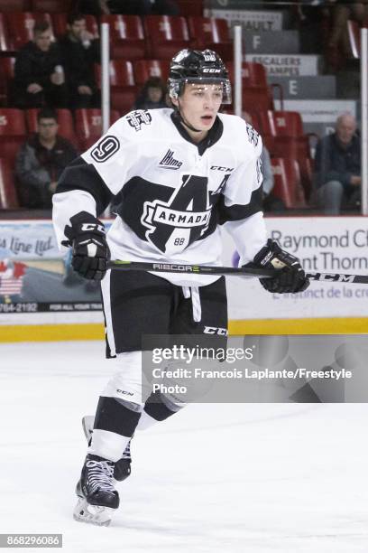 Alex Barre-Boulet of the Blainville-Boisbriand Armada skate against the Gatineau Olympiques on October 13, 2017 at Robert Guertin Arena in Gatineau,...