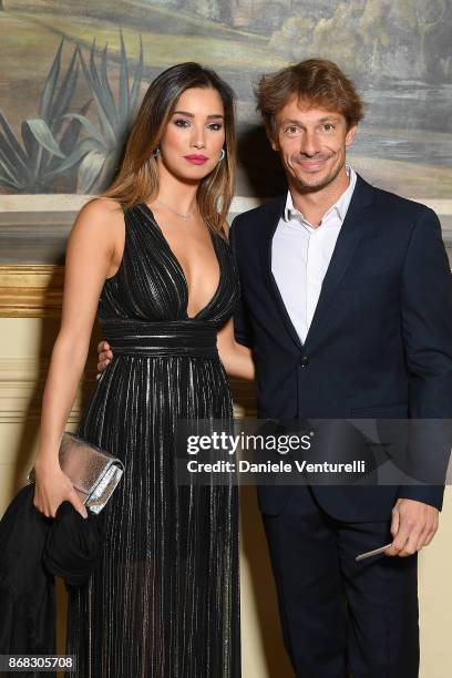 Felicia Cigorescu and Giorgio Pasotti attend Telethon Gala during the 12th Rome Film Fest at Villa Miani on October 30, 2017 in Rome, Italy.