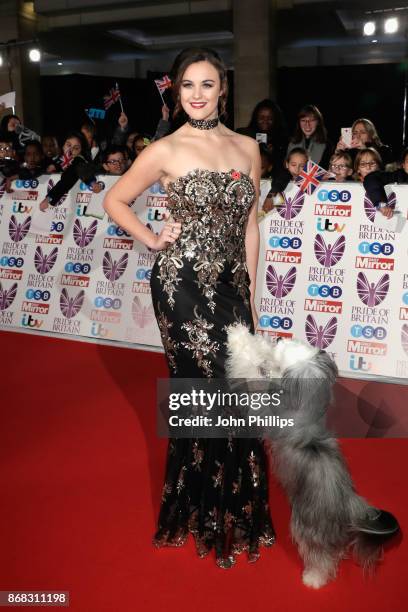 Ashleigh Butler and Pudsey attend the Pride Of Britain Awards at Grosvenor House, on October 30, 2017 in London, England.