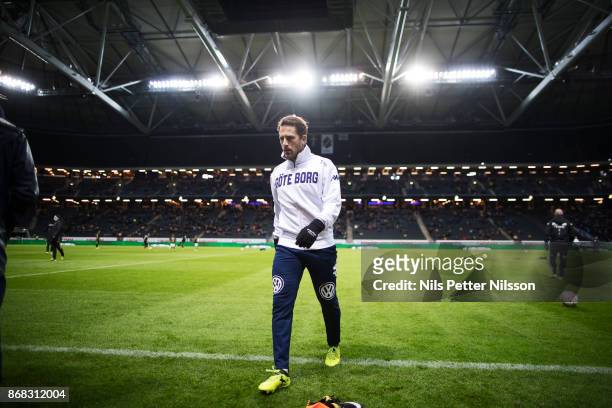 Tobias Hysen of IFK Goteborg ahead of the Allsvenskan match between AIK and IFK Goteborg at Friends arena on October 30, 2017 in Solna, Sweden.