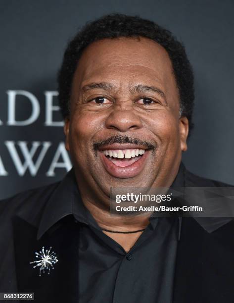 Actor Leslie David Baker arrives at the 2017 AMD British Academy Britannia Awards at The Beverly Hilton Hotel on October 27, 2017 in Beverly Hills,...