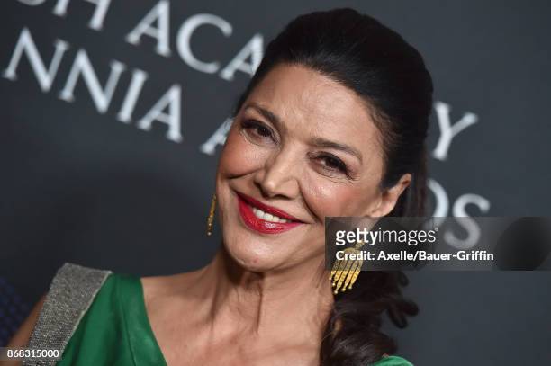 Actress Shohreh Aghdashloo arrives at the 2017 AMD British Academy Britannia Awards at The Beverly Hilton Hotel on October 27, 2017 in Beverly Hills,...
