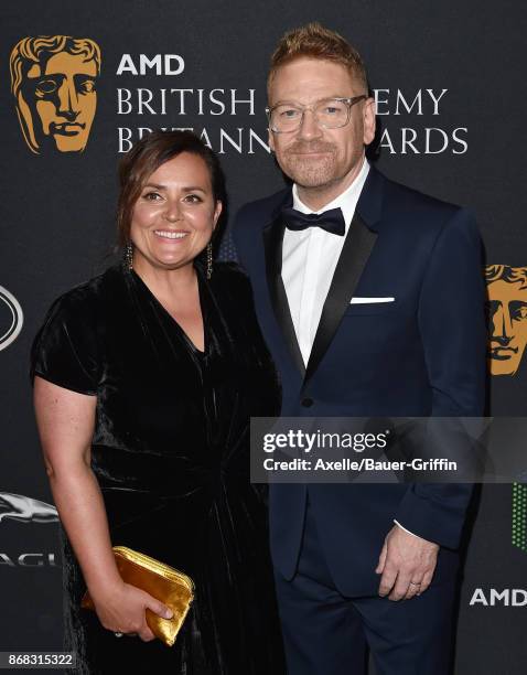 Actor Kenneth Branagh and wife Lindsay Brunnock arrive at the 2017 AMD British Academy Britannia Awards at The Beverly Hilton Hotel on October 27,...