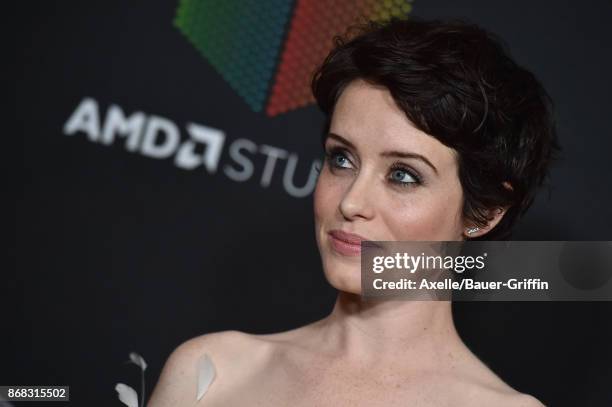 Actress Claire Foy arrives at the 2017 AMD British Academy Britannia Awards at The Beverly Hilton Hotel on October 27, 2017 in Beverly Hills,...