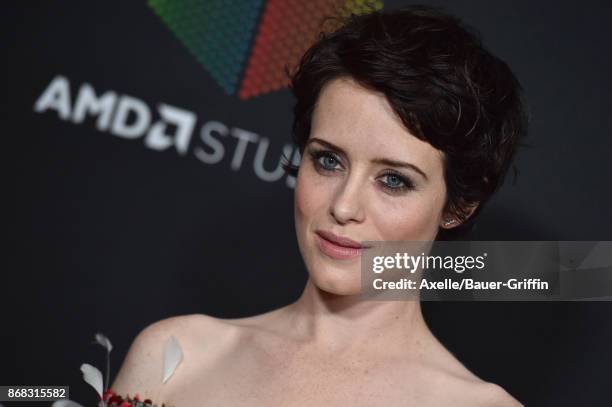 Actress Claire Foy arrives at the 2017 AMD British Academy Britannia Awards at The Beverly Hilton Hotel on October 27, 2017 in Beverly Hills,...