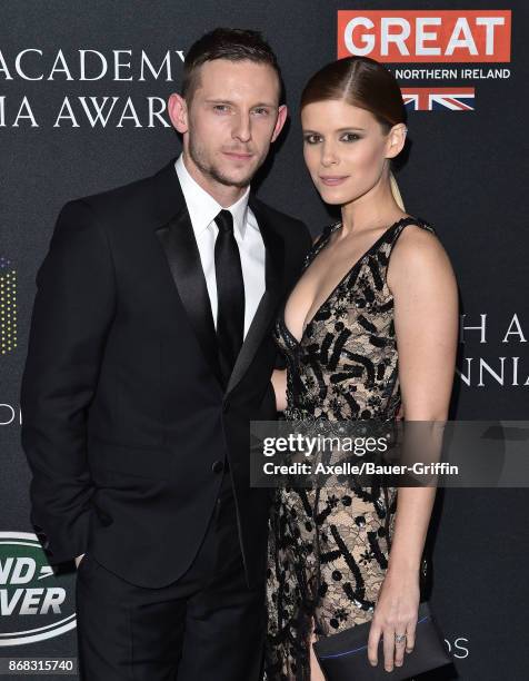 Actors Jamie Bell and Kate Mara arrive at the 2017 AMD British Academy Britannia Awards at The Beverly Hilton Hotel on October 27, 2017 in Beverly...