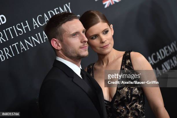 Actors Jamie Bell and Kate Mara arrive at the 2017 AMD British Academy Britannia Awards at The Beverly Hilton Hotel on October 27, 2017 in Beverly...