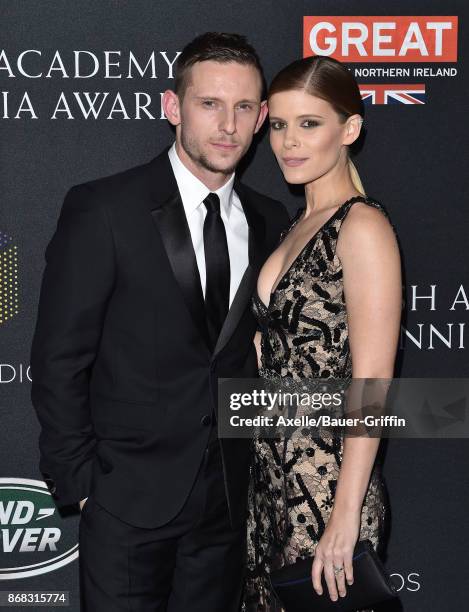 Actors Jamie Bell and Kate Mara arrive at the 2017 AMD British Academy Britannia Awards at The Beverly Hilton Hotel on October 27, 2017 in Beverly...