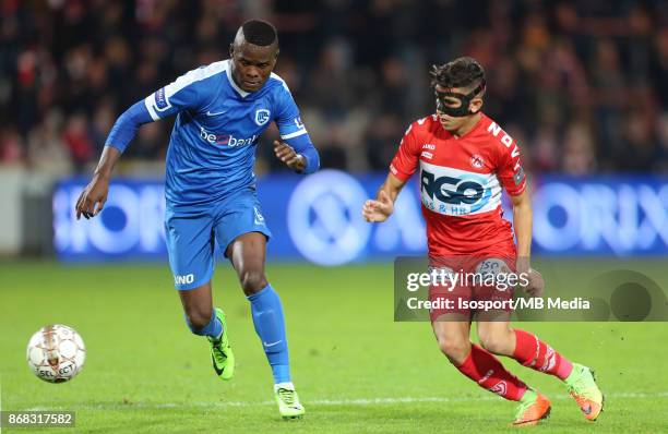 Kortrijk , Belgium / Kv Kortrijk v Krc Genk / "nAlly SAMATTA - Youcef ATTAL"nFootball Jupiler Pro League 2017 - 2018 Matchday 13 / "nPicture by...