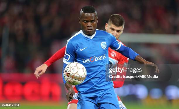 Kortrijk , Belgium / Kv Kortrijk v Krc Genk / "nAlly SAMATTA"nFootball Jupiler Pro League 2017 - 2018 Matchday 13 / "nPicture by Vincent Van Doornick...