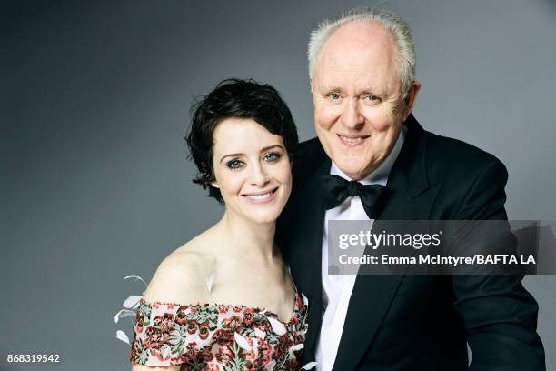 Actors Claire Foy and John Lithgow are photographed at the 2017 AMD British Academy Britannia Awards on October 27, 2017 in Los Angeles, California.