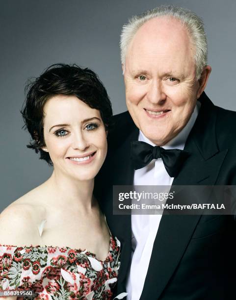 Actors Claire Foy and John Lithgow are photographed at the 2017 AMD British Academy Britannia Awards on October 27, 2017 in Los Angeles, California.