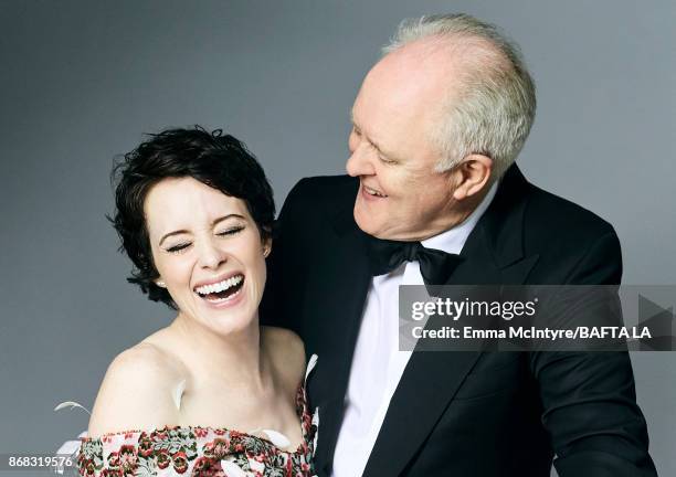 Actors Claire Foy and John Lithgow are photographed at the 2017 AMD British Academy Britannia Awards on October 27, 2017 in Los Angeles, California.