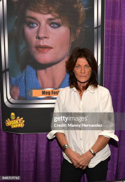 Meg Foster at the Spooky Empire Horror Convention at the Hyatt Regency on October 28, 2017 in Orlando, Florida.