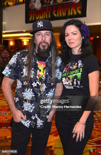 Peter Mongelli and Gina Mongelli at the Spooky Empire Horror Convention at the Hyatt Regency on October 28, 2017 in Orlando, Florida.