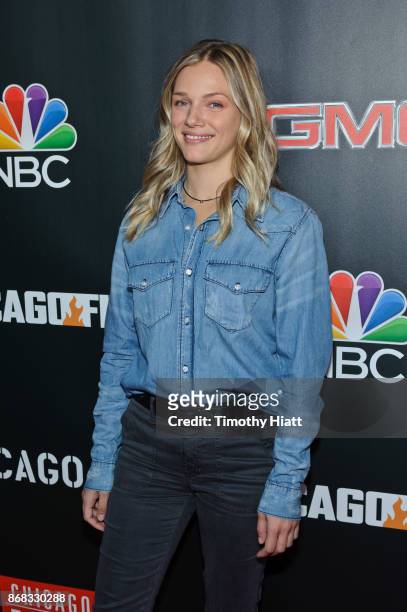 Tracy Spiridakos attends the press junket for "One Chicago" on October 30, 2017 in Chicago, Illinois.