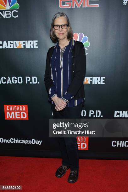 Amy Morton attends the press junket for "One Chicago" on October 30, 2017 in Chicago, Illinois.