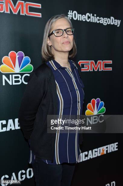 Amy Morton attends the press junket for "One Chicago" on October 30, 2017 in Chicago, Illinois.