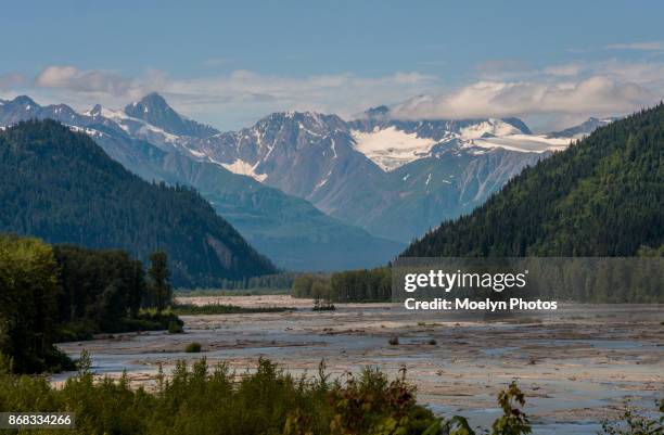 chilkat river - haines highway - river chilkat stock pictures, royalty-free photos & images