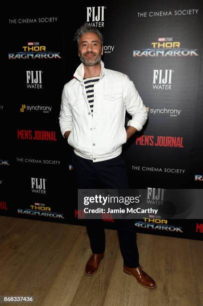 Director Taika Waititi attends The Cinema Society's Screening Of Marvel Studios' "Thor: Ragnarok" at the Whitby Hotel on October 30, 2017 in New York...