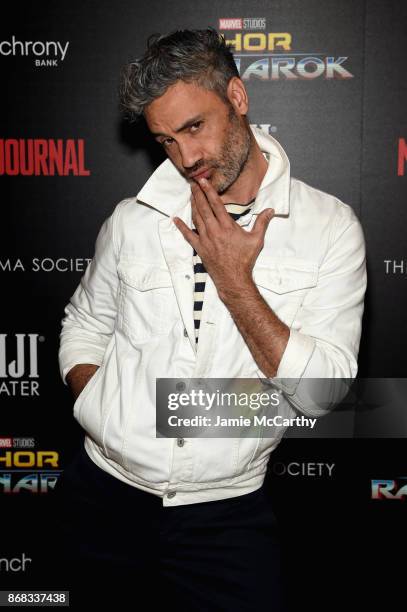 Director Taika Waititi attends The Cinema Society's Screening Of Marvel Studios' "Thor: Ragnarok" at the Whitby Hotel on October 30, 2017 in New York...