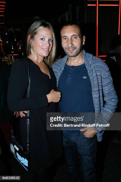 Caroline Faindt and Zinedine Soualem attend Claude Lelouch celebrates his 80th Birthday at Restaurant Victoria on October 30, 2017 in Paris, France.