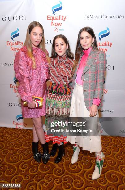 Musicians Este Haim, Danielle Haim and Alana Haim of HAIM attend as Equality Now celebrates 25th Anniversary at "Make Equality Reality" Gala at...