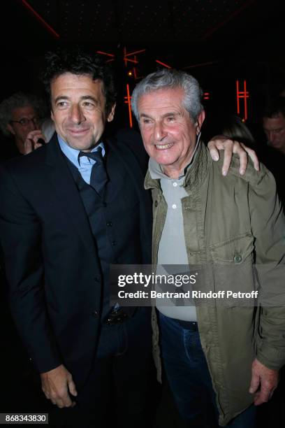 Patrick Bruel and Claude Lelouch attend Claude Lelouch celebrates his 80th Birthday at Restaurant Victoria on October 30, 2017 in Paris, France.